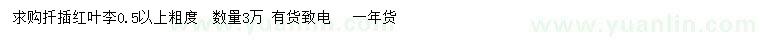 求購0.5公分以上紅葉李