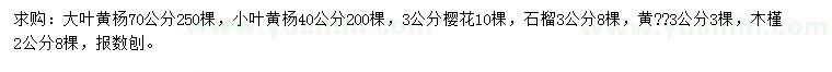 求購(gòu)大葉黃楊、小葉黃楊、櫻花等