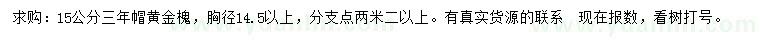 求購(gòu)胸徑15公分黃金槐