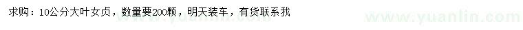 求購10公分大葉女貞