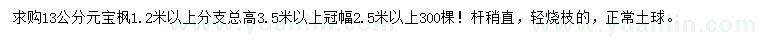 求購(gòu)13公分元寶楓