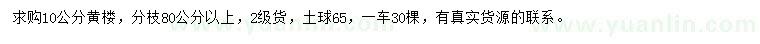 求購10公分黃樓