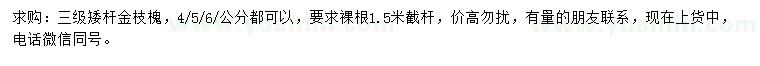求購4、5、6公分金枝槐