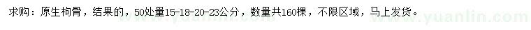 求購50處量15、18、20、23公分枸骨