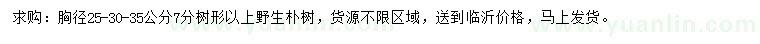 求購胸徑25、30、35公分樸樹