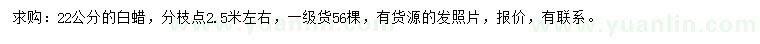 求購22公分白蠟