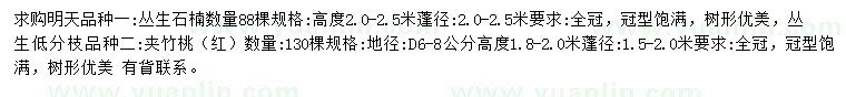 求購高2-2.5米叢生石楠、地徑6-8公分夾竹桃
