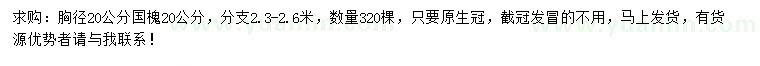 求購胸徑20公分國槐