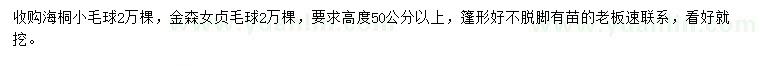 求購高50公分以上海桐、金森女貞