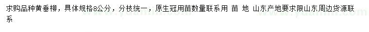 求購(gòu)8公分黃垂柳