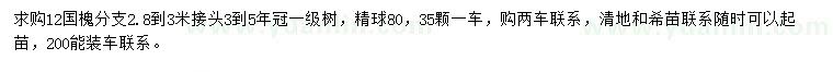 求購12公分國槐
