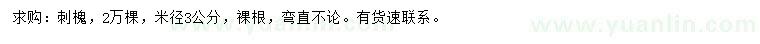 求購(gòu)米徑3公分刺槐
