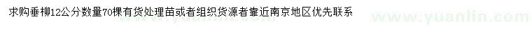 求購(gòu)12公分垂柳