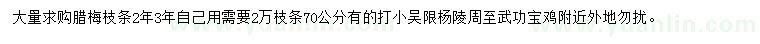 求購臘梅枝條