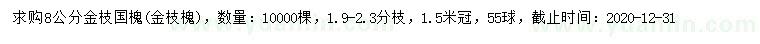 求購(gòu)胸徑8公分金枝國(guó)槐