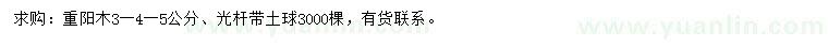 求購3、4、5公分重陽木