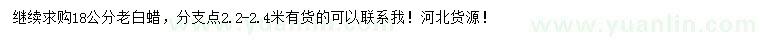 求購18公分老白蠟