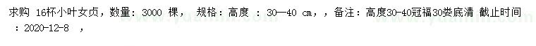 求購高30-40公分小葉女貞