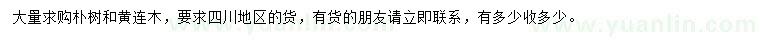 求購樸樹、叢生樸樹、黃連木等