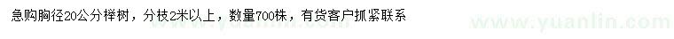 求購胸徑20公分櫸樹(shù)