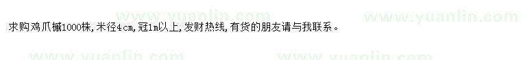 求購求購雞爪槭1000株