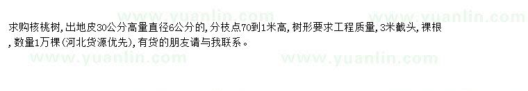 求購(gòu)求購(gòu)核桃樹徑6公分