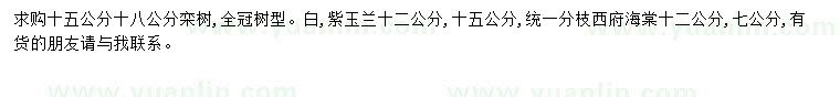 求購15-18公分欒樹