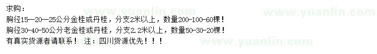 求購(gòu)胸徑15、20、25、30、40、50公分金桂或丹桂