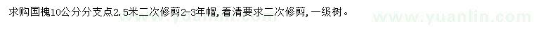 求購10公分國槐