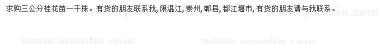 求購3公分桂花