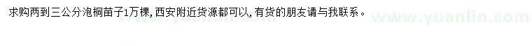 求購2-3公分泡桐