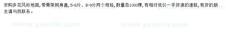 求購(gòu)5-9分多花風(fēng)鈴