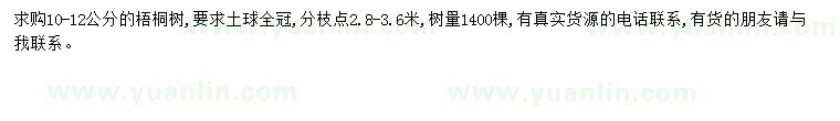 求購10-12公分梧桐