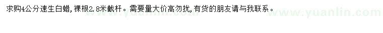 求購4公分速生白蠟