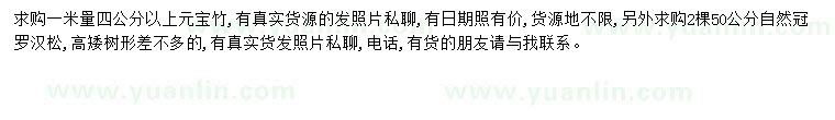 求購四公分以上元寶竹