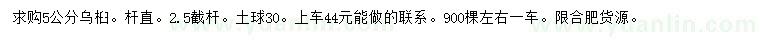 求購5公分烏桕