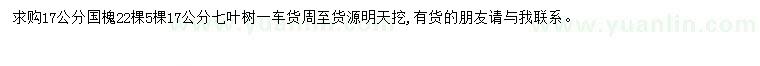 求購國槐、七葉樹