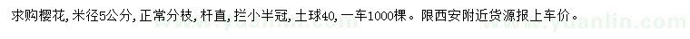 求購(gòu)米徑5公分櫻花