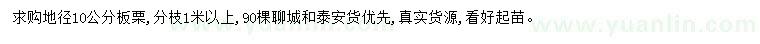 求購地徑10公分板栗