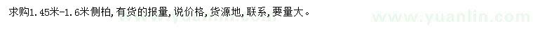 求購1.45-1.6米側(cè)柏