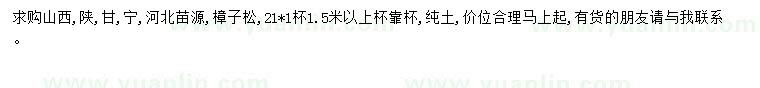 求購樟子松