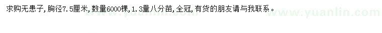 求購胸徑7.5公分無患子