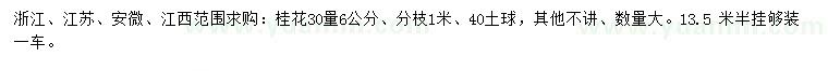 求購(gòu)30量6公分桂花