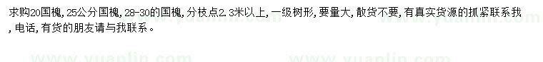 求購(gòu)20-30公分國(guó)槐