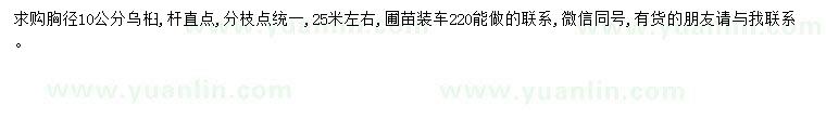 求購胸徑10公分烏桕