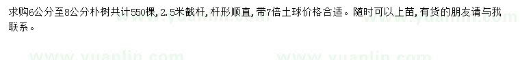 求購6-8公分樸樹