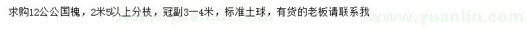 求購12公分國槐
