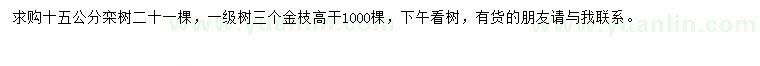 求購15公分欒樹(shù)