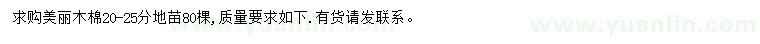 求購20-25公分美麗木棉