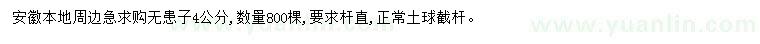 求購(gòu)4公分無(wú)患子